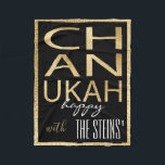 Chanukah Gold Fleece Blanket<br><div class="desc">Personalise "Chanukah Gold" Fleece Blanket/Small Design elements can be moved and resized. Personalise by deleting text, "happy, with, The Steins'" and adding your own message. Choose your favourite font style, size, and colour. Background colour can be changed out. Design can also be added to blanket sizes, medium and large. Size:...</div>
