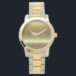 Chanukah Golden and Silver Tone Watch<br><div class="desc">This gold and silver tone watch has the golden Hebrew expression: “Chanukah” on a golden background.  It is a great accessory to add a holiday flavour to your wardrobe and an elegant present for your loved ones too.</div>