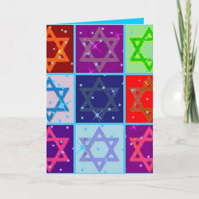 CHANUKAH GREETING CARDS W MATCHING POSTAGE (Front)