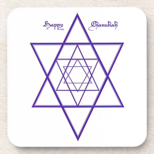 Chanukah / Hanukkah Blue and White Coasters (Front)