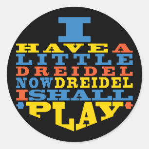 Chanukah/Hanukkah "Dreidel Play..." Stickers Round