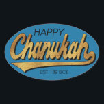 Chanukah/Hanukkah Retro Stickers OVAL<br><div class="desc">Chanukah/Hanukkah Retro Stickers OVAL. "Retro Happy Chanukah EST 139 BCE" I spell it, Chanukah is one of my favourite holidays. Have fun using these stickers as cake toppers, gift tags, favour bag closures, or whatever rocks your festivities! Personalise by deleting, "Happy" and "Est 139 BCE" and replacing with your own...</div>