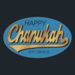 Chanukah/Hanukkah Retro Stickers OVAL<br><div class="desc">Chanukah/Hanukkah Retro Stickers OVAL. "Retro Happy Chanukah EST 139 BCE" I spell it, Chanukah is one of my favourite holidays. Have fun using these stickers as cake toppers, gift tags, favour bag closures, or whatever rocks your festivities! Personalise by deleting, "Happy" and "Est 139 BCE" and replacing with your own...</div>