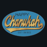 Chanukah/Hanukkah Retro Stickers OVAL<br><div class="desc">Chanukah/Hanukkah Retro Stickers OVAL. "Retro Happy Chanukah EST 139 BCE" I spell it, Chanukah is one of my favourite holidays. Have fun using these stickers as cake toppers, gift tags, favour bag closures, or whatever rocks your festivities! Personalise by deleting, "Happy" and "Est 139 BCE" and replacing with your own...</div>