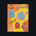 Chanukah Happy Fleece Blanket<br><div class="desc">Personalise "Chanukah Happy" Fleece Blanket/Small Personalise by changing editable text by using your favourite font colour, size, and style. This design can also be added to blanket sizes, medium and large. Size: Fleece Blanket, 30"x40" It’s hard to cuddle by yourself. But with these fully customisable comfy fleece blankets, you won’t...</div>