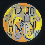 Chanukah Happy Glitzy Paper Plate<br><div class="desc">Chanukah Happy Glitzy Paper Plates. Add a message anywhere on plate using your favourite font, style, colour, and size. Thanks for stopping and shopping by. Much appreciated! Happy Chanukah/Hanukkah! Size and Style: 9" Round Paper Plate Throw a spectacular party with fully customisable paper plates to match your theme! Each set...</div>