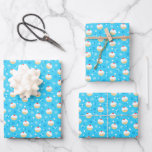 Chanukah Jelly Doughnuts Jewish Stars Snowflakes Wrapping Paper Sheet<br><div class="desc">Sometimes you just have a few items to wrap for Chanukah, and you don't want to buy a huge roll of Chanukah wrapping paper that will linger in your closet for years. This selection of three Chanukah wrapping paper sheets is perfect for wrapping a few gifts. Three separate sheets of...</div>