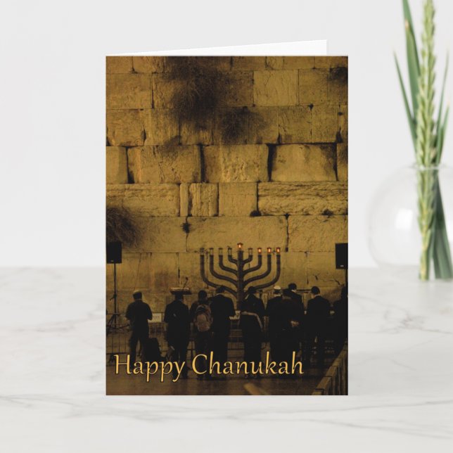 Chanukah Menorah at the Kotel Holiday Card (Front)