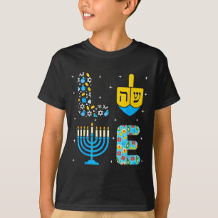 Chanukah Menorah Dreidel Icons Hanukkah Love Celeb T-Shirt