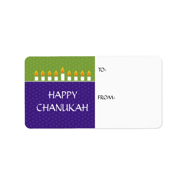 Chanukah Menorah Gift Label (Front)