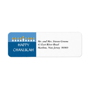 Chanukah Menorah Return Address Label