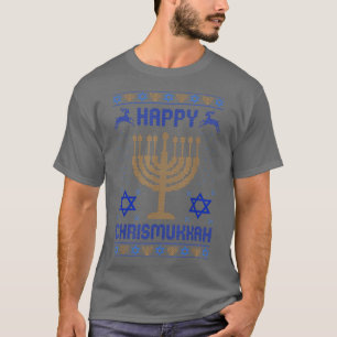 Chanukah Menorah Ugly Christmas Hanukkah Happy Chr T-Shirt