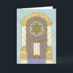 Chanukah ~ Mogen David Arch Card (w/Gold)<br><div class="desc">Rich swirls reminiscent of mediaeval illuminations adorn this elegant Chanukah greeting</div>