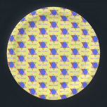 Chanukah Party Designer Paper Plates - Judaica<br><div class="desc">Jewish Artwork - Star of David - Chanukah Party Paper Plates - Tableware - Party Supplies - Mogen David - Artwork by Debbie Davidsohn - Colourful Paper Plates - Two Different Sizes</div>