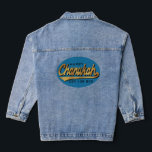 Chanukah Retro  Denim Jacket<br><div class="desc">Denim Jean Jacket "Hanukkah Retro" Personalise by replacing editable text with your own. Choose your favourite font style, size, and colour. Design elements can be transferred to other Zazzle products. Style: Women's Denim Jacket (Jean Jacket) This custom women's denim jacket is your personal fashion statement! Personalise it with your favourite...</div>