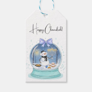 Chanukah Snow Globe Gift Tags