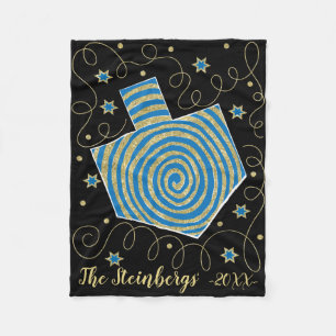 Chanukah Spin Fleece Blanket/Small Blanket