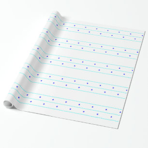 Chanukah Star Line Blue Wrapping Paper