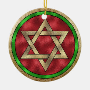 Chanukah Star of David Ceramic Tree Decoration