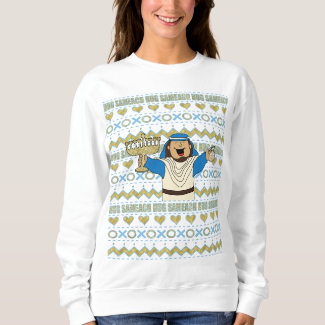Chanukah Ugly Sweater Sweatshirt Bling (Front)
