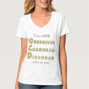 Chanukah Women's Nano V-Neck T-Shirt "OCD"