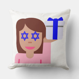 chanukkah hair flip emoji cushion