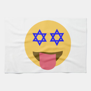 chanukkah hanukkah emoji tea towel