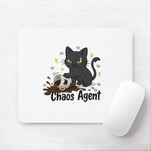 Chaos Agent Black Cat Mouse Pad