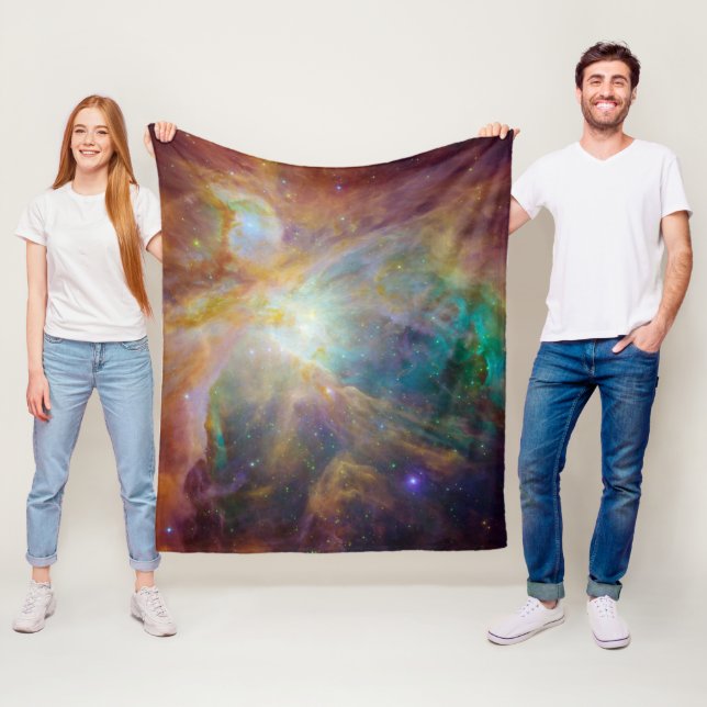 Chaos at Heart of Orion Spitzer Hubble Composite Fleece Blanket (In Situ)