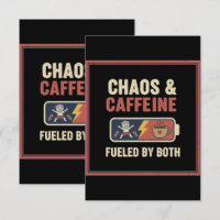 Chaos & Caffeine Funny Retro Parenting Mum Dad Quo