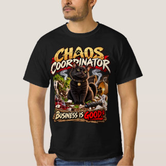 Chaos Coordinator Black Cat Grunge Humour Art T-Shirt