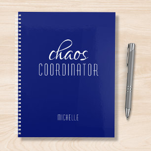 Chaos Coordinator Blue Personalised Name Planner