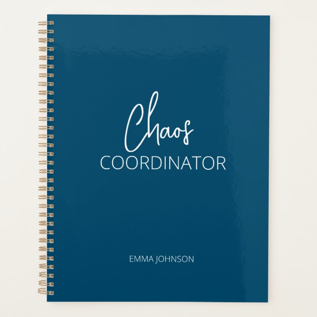 Chaos Coordinator | Blue Personalised Planner (Front)