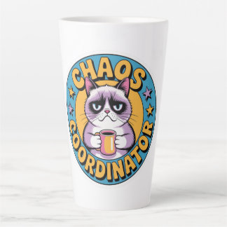 Chaos Coordinator Cat Sticker - Funny Grumpy Coffe Latte Mug