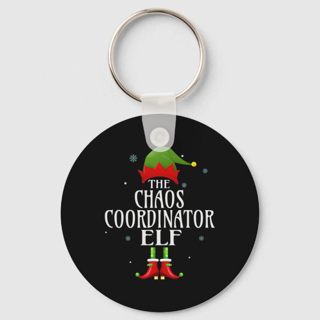 Chaos Coordinator Elf Xmas Groupe Matching Pajama  Key Ring (Front)