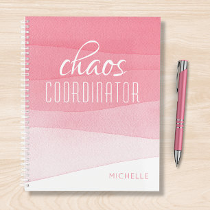 Chaos Coordinator Girly Pink Personalised Name Planner