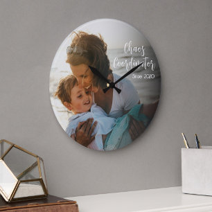 Chaos Coordinator Mum Custom Year Large Clock