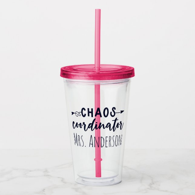 Chaos Coordinator Office Coworker Mum Acrylic Tumbler (Front)