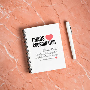 Chaos Coordinator Personalised Unique Gift Notebook