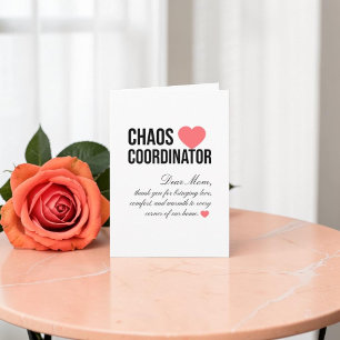 Chaos Coordinator Personalised Unique Gift Thank You Card