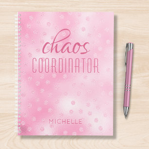 Chaos Coordinator Pink Girly Glitter Personalised Planner