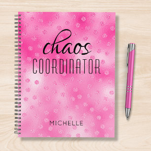 Chaos Coordinator Pink Girly Glitter Personalised Planner