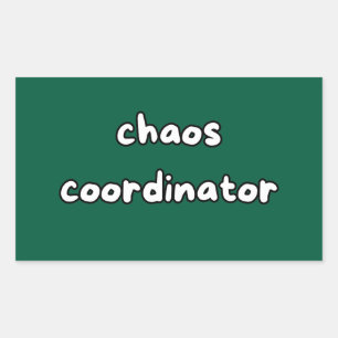 chaos coordinator rectangular sticker