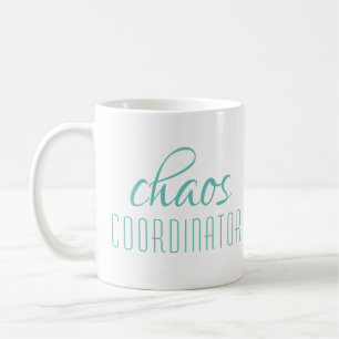 Chaos Coordinator Turquoise Script Coffee Mug