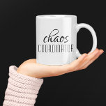 Chaos Coordinator Typographic Text Coffee Mug<br><div class="desc">A simple design of "chaos coordinator" in a fun black typographic text. Perfect for that busy mom,  teacher,  sports team manager or work boss.</div>