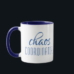 Chaos Coordinator Typographic Text Mug<br><div class="desc">A simple design of "chaos coordinator" in a fun blue typographic text. Perfect for that busy mum,  dad,  coach,  teacher,  sports team manager or work boss #coffee #coffeemugs #mugs #coffeelove #coffeelover #gift #gifts #giftsforher #girlboss #momboss #momlife #dadlife #coach</div>