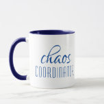 Chaos Coordinator Typographic Text Mug<br><div class="desc">A simple design of "chaos coordinator" in a fun blue typographic text. Perfect for that busy mum,  dad,  coach,  teacher,  sports team manager or work boss #coffee #coffeemugs #mugs #coffeelove #coffeelover #gift #gifts #giftsforher #girlboss #momboss #momlife #dadlife #coach</div>