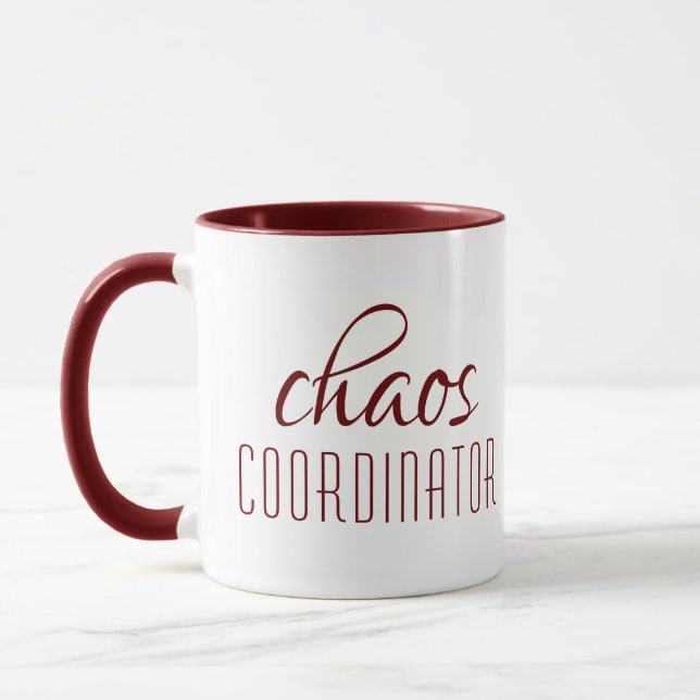 Chaos Coordinator Typographic Text Mug (Left)