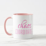 Chaos Coordinator Typographic Text Mug<br><div class="desc">A simple design of "chaos coordinator" in a fun pink typographic text. Perfect for that busy mum,  teacher,  sports team manager or work boss #coffee #coffeemugs #mugs #coffeelove #coffeelover #gift #gifts #giftsforher #girlboss #momboss #momlife</div>
