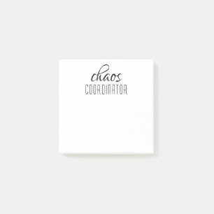 Chaos Coordinator Typographic Text Post-it Notes